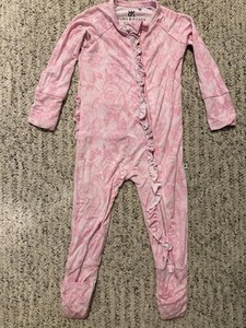 Bums & Roses Bamboo Pink Baby Girls Sleeper Size 6-9 Months