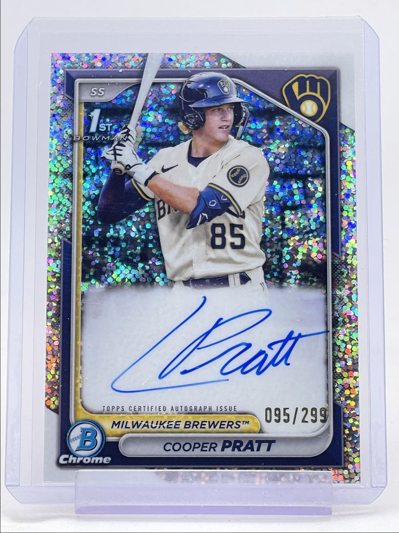 COOPER PRATT 2024 BOWMAN CHROME 1ST SPECKLE REFRACTOR AUTO /299 Q0190