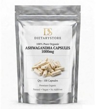 High Strength Ashwagandha 1000mg (100 Caps)Withania Somnifera Pure Organic Vegan