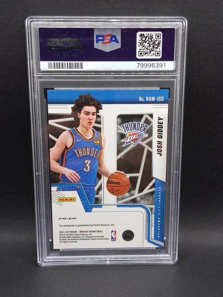 2021 Mosaic Josh Giddey Rookie Autographs Auto RC #RAM-JGD PSA 10 GEM MT - image 2 of 2
