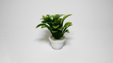 1:12 Scale Dolls House Miniature – Realistic Indoor/Outdoor Plant with White Pot