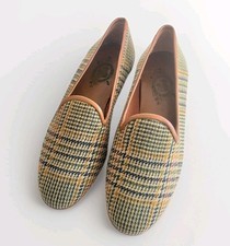 New Erica Wilson Women's 6.5 Green Plaid Slip On Olive Hunter Gentre Classic