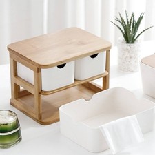 Multi-Tier Bamboo Storage Rack Biodegradable Bamboo Drawer Storage Box