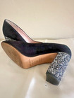KATE SPADE - GLITTER HEEL PUMPS, Size 7, Black suede — photo 6