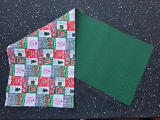 Handmade Quilted Table Runner Christmas Patchwork red trucks trees Country