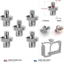 1/4"-20 to 3/8"-16 stainless steel threaded camera screw adapter tripod 5 pack