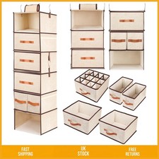 Versatile 6-Tier Hanging Closet Organizer with Drawers 112x32x32 cm