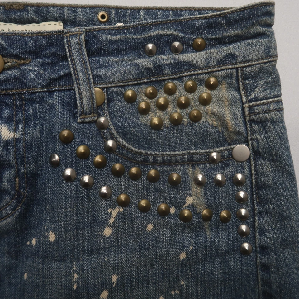 Minifalda micro vintage Y2K Forever 21 mediana tachonada concierto festival occidental Foto 4 de 4