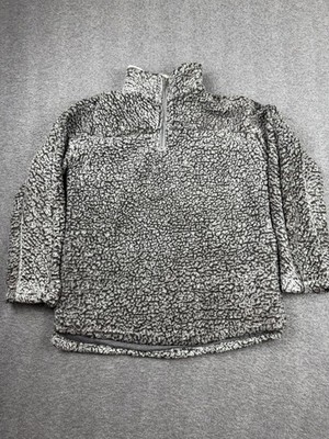 Thread + Supply Men's Gray Sherpa Fleece Pullover Jacket Size Small