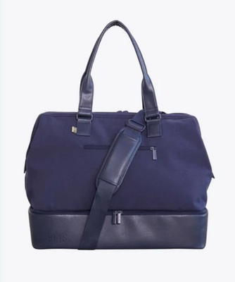 #ad BEIS The Large Tote Weekender Bag – Navy Gray – Shoe Compartment – 16quot; High $69.99