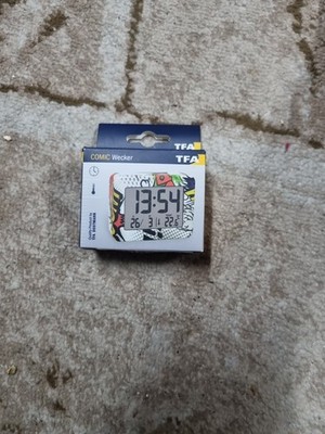 TFA Dostmann Mini Wecker Comic Teenager, 60.2044.40, mit Innenthermometer,...