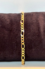 New 18 Kt Gold Filled Figaro Bracelet 7.5" 6mm