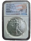 2021 $1 Type 1 American Silver Eagle NGC MS69 ER Trump Label