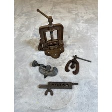 Vintage Plumbing Tool Lot Cast Iron Pipe Vise Superior Tool Co No 350 Cutter