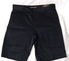 Banana Republic Men's Black Caviar Stretch Comfort Flat Front Shorts 32 NEW