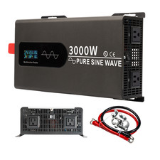 Power Inverter 3000W 6000Watt 12V DC to 110V 120V Solar Converter Pure Sine Wave