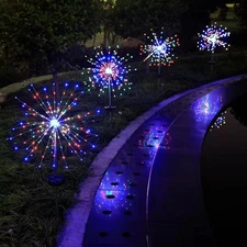 200LED 2-6X Solar Firework Lights Outdoor Waterproof Path Lawn Garden Decor Lamp