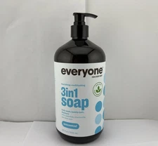 Everyone 3-in-1 SOAP, Body Wash, Bubble Bath, Shampoo UNSCENTED, 32 fl oz