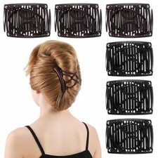 6Pcs Magic Elastic Hair Comb Clip, Adjustable Elastic Hair Clip Double Comb S...