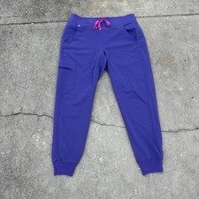 FIGS Technical Collection Cargo Jogger Scrub Pants Womens Small Purple Stretch