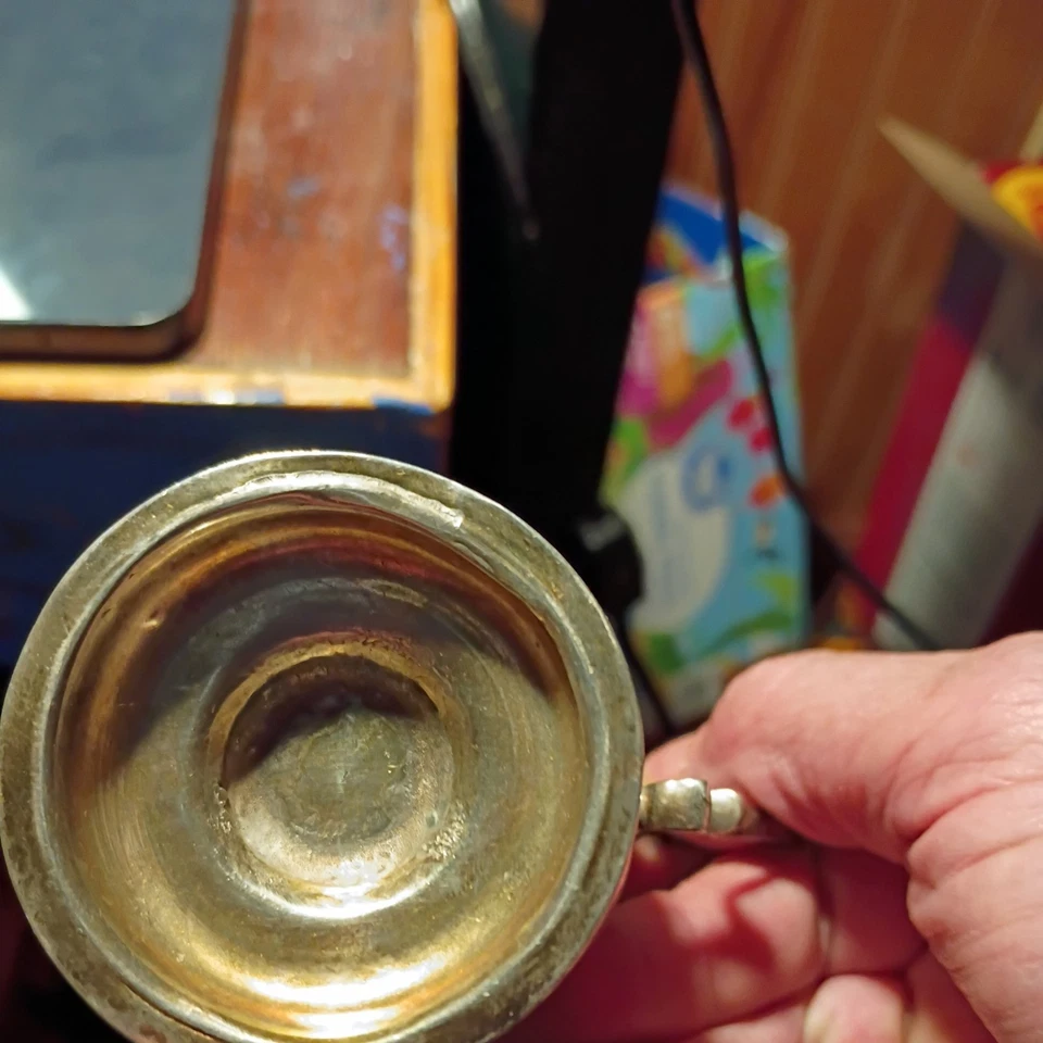 Jarra pequeña crema de plata de ley 1764 vintage con sellos peso 73 g Foto 3 de 4