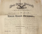 Beautiful 1875 ERIE HIGH SCHOOL Diploma..Erie, Pa….”Sarah Adela Stephens” — photo 1
