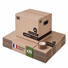 Lot 20 cartons déménagement stockage livres - 40 x 30 x 30 cm