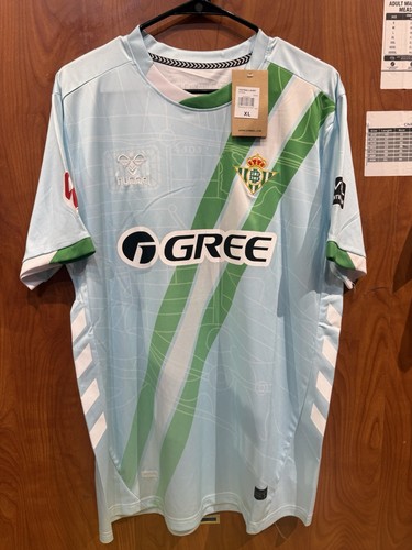 Hummel Real Betis Men's Soccer Jersey Fidalgo #15 Light Blue/Green XL