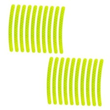 20PCS Car Wheel Stripe Reflective Stickers, Night Safety Warning Rim Green