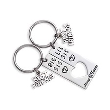 Big Sis Lil Sis Keychain Set Big Sister Big Sister Little Sister Keychain Set