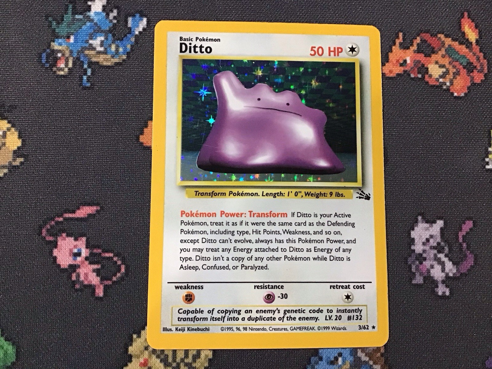 Pokémon TCG Ditto 3/62 Fossil Holo Rare Pokemon Card