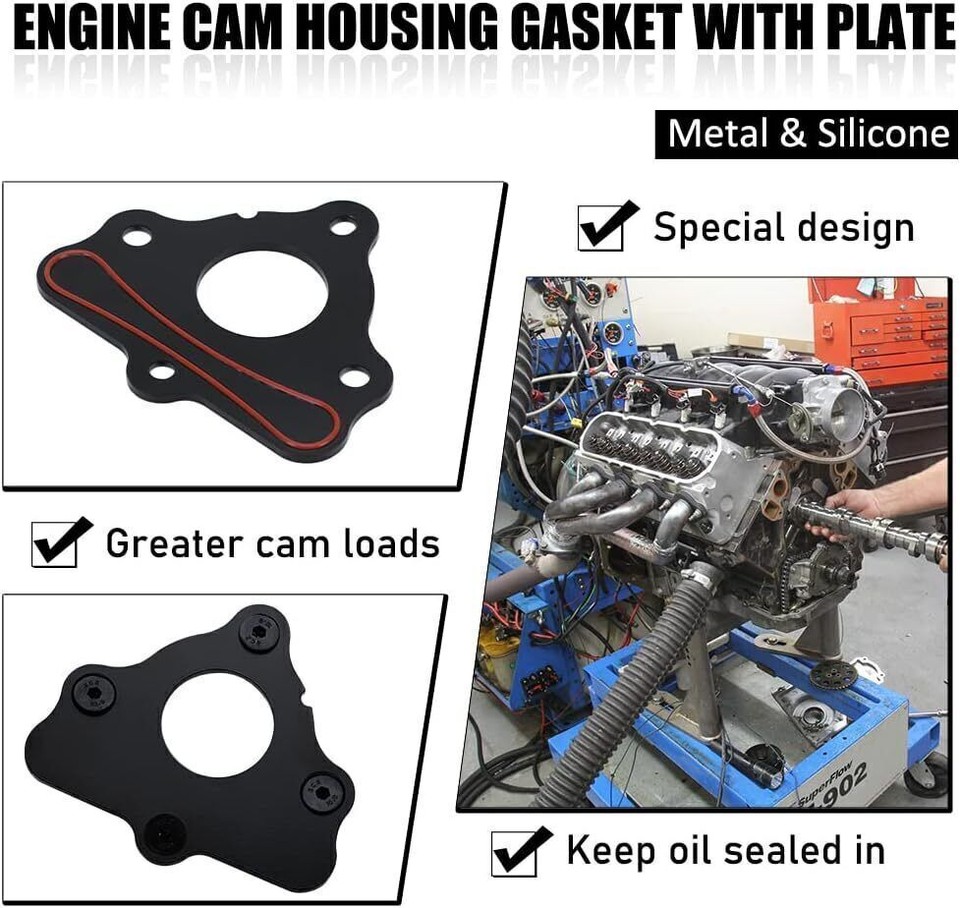 Engine Rebuild Components LS Camshaft Retainer Plate Gasket & Bolt Kit - Compatible With GM LS1 LS2 LS3 LQ4 LQ9 Engines GM LS Camshaft Kit - View #6