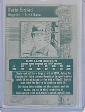1/1 DARIN ERSTAD 1998 PACIFIC ONLINE CARD #6 PRINTING PLATE LOS ANGELES ANGELS