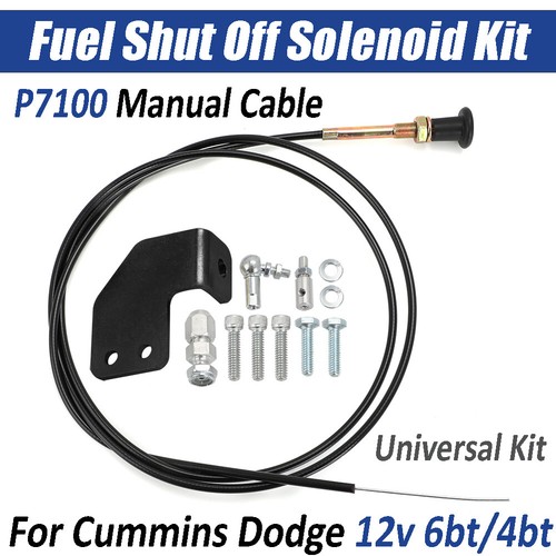 P7100 Ppump Manual Fuel Shut Off Solenoid Kit Cable For Dodge Cummins 12v 6/4bt eBay