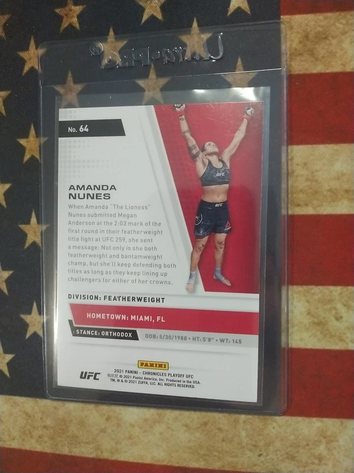Amanda Nunes  UFC 2021 Panini Chronicles Playoff #64 - Image 2 of 2
