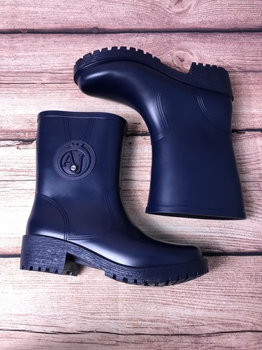 Armani Jeans Navy Rain Boots Size 38 | eBay