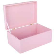 Wooden Storage Box with Hinged Lid | 10 Colours | 3 Sizes | Natural Wood