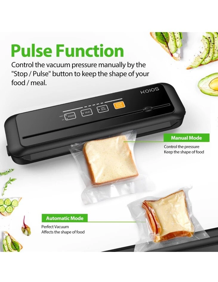 Vacuum Sealer Machine, 86Kpa Automatic Vacuum Air food sealer/Built-in Cut
