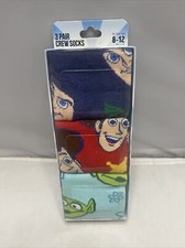 TOY STORY Woody Buzz Aliens Crew Socks Disney 3 Pair Pack Shoe Size 8 to 12