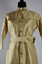 U28108 Ralph Lauren Black Label Size 4 Silk Logo Button Up Shirt Dress B G2U