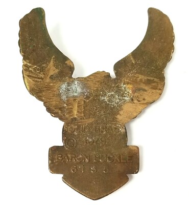Vintage 1979 Harley Davidson Motorcycles Solid Brass Eagle Belt