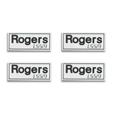 Rogers LS 5/9 Speaker Grill Logo Badge Silver Black 35mm 1.37" X15mm 0.59" 