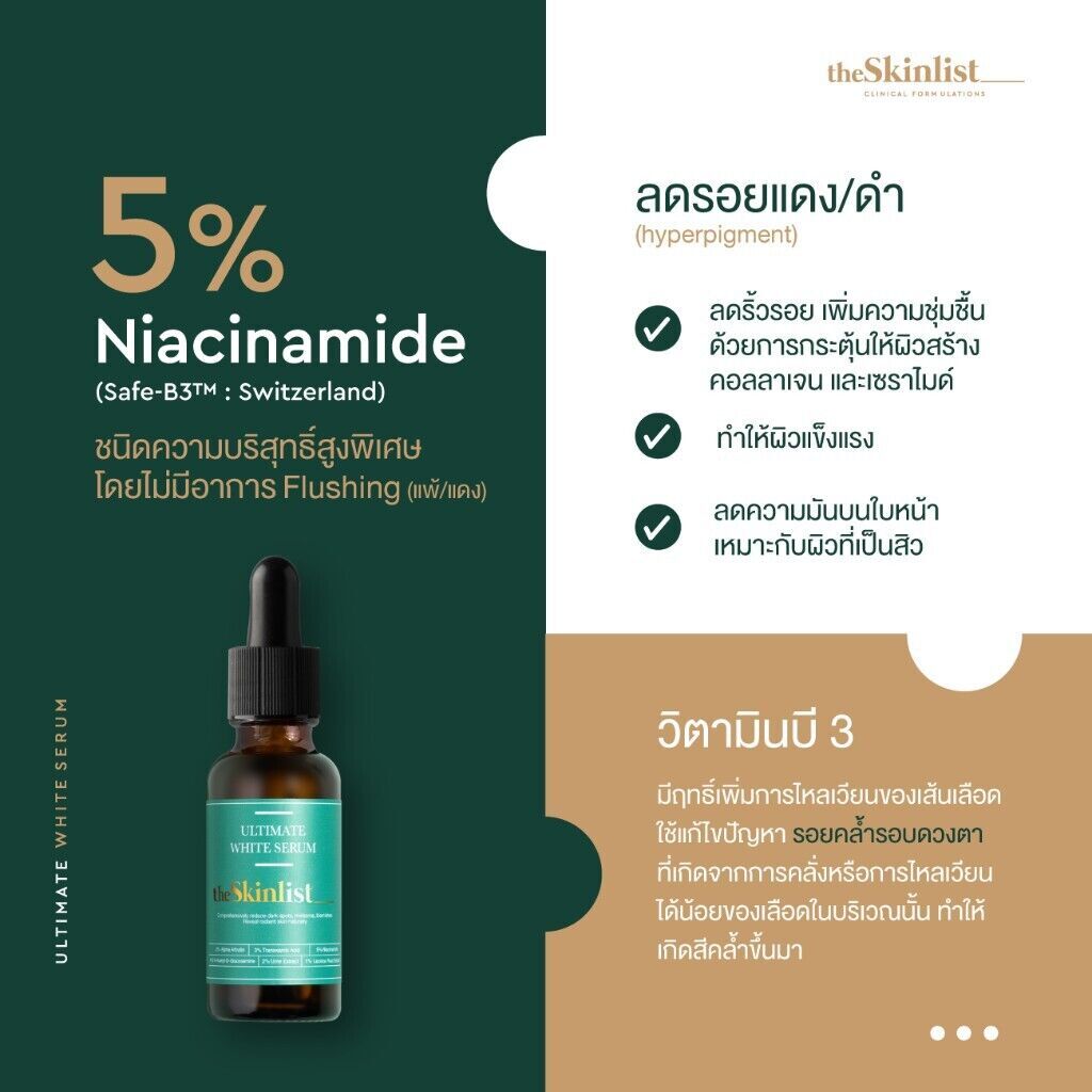 The Skinlist Ultimate White Serum Alpha Arbutin Blemishes Redness White