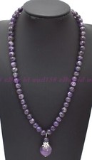 Natural 8mm Russican Purple Amethyst Round Beads Gemstone Necklace 16-28"