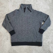 American Eagle Mens Large Mock Neck Pullover Sweater Heathered Grey L