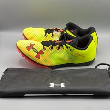 Under Armour Track Spikes Men  s 13 Volt Yellow Bag  Tool UA Kick Distance 4