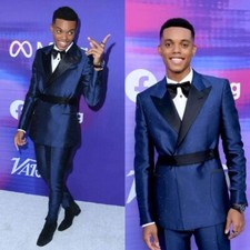 Men's Suit Peak Lapel Regular Fit Formal Wedding Party Business Casual 2 Pcs
