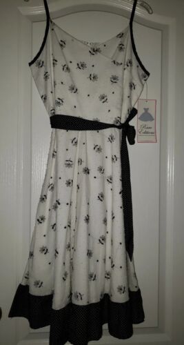 Rare Editions Swiss Dot White and Black Sundress Size 16 NWT