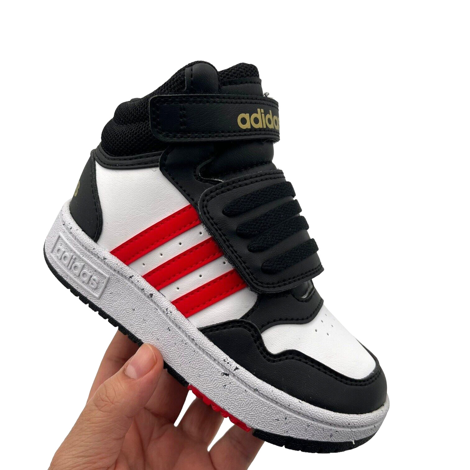 Size 9 Black-white-red Mid Top