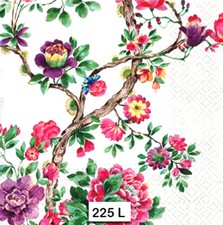  225 TWO Individual Paper Luncheon Decoupage Napkins - BRANCHES, FLOWERS